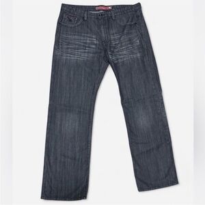 azzure denim jeans with a grey charcoal wash cotton baggy jeans